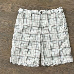 Under Armour White and Gray Flat Front Shorts